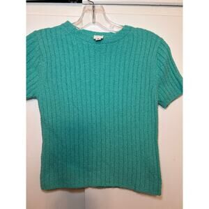 Ron Herman LA Cropped Knit Turquoise Blue Small Crop Shirt Brand new small